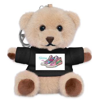 Bunte Sneakers mit Comic-Design - Teddy Schlüsselanhänger - Schwarz - Vorne