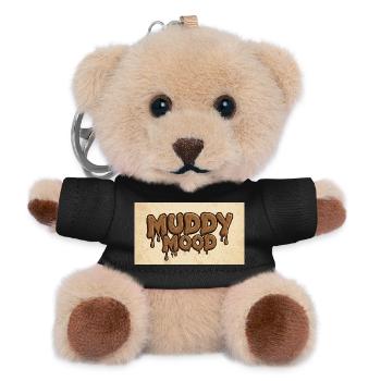 Muddy Mood Schriftzug Design - Teddy Schlüsselanhänger - Schwarz - Vorne