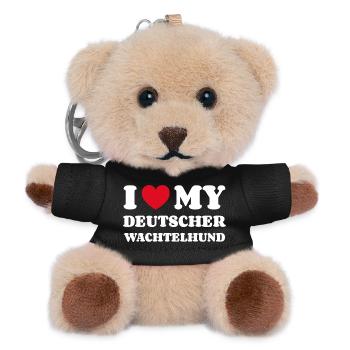 I Love My Deutscher Wachtelhund Hund Besitzer - Teddy Schlüsselanhänger - Schwarz - Vorne