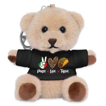 Peace Love Tacos Fiesta Quote Fun - Teddy Keyring - black - Front