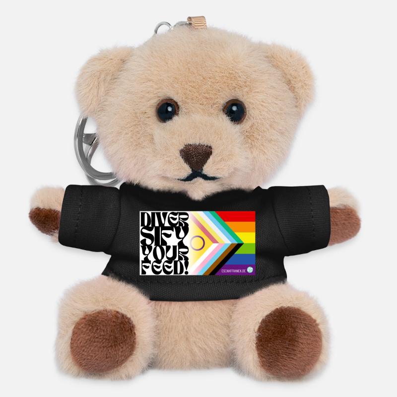 🌈♿ Pride & Disability – Including Flag - Teddy Keyring - black
