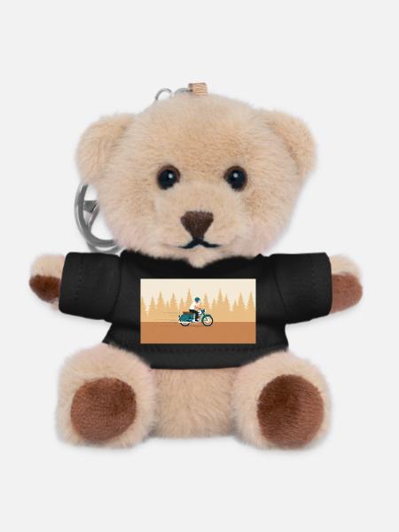 Forest ride in retro look - Teddy Keyring - black