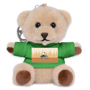 Forest ride in retro look - Teddy Keyring - green - Front