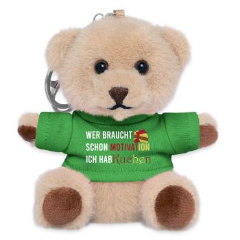 Who needs motivation I've got cake - Teddy Keyring - green - Front