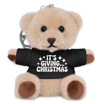 Es gibt... Christmas Bold Holiday Zitat - Teddy Schlüsselanhänger - Schwarz - Vorne