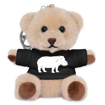 Flusspferd Silhouette Afrika Vektor - Teddy Schlüsselanhänger - Schwarz - Vorne