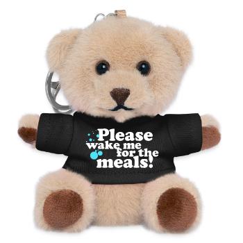 Please, wake me for the Meals! - Teddy Keyring - black - Front