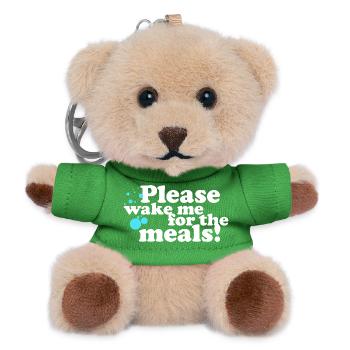 Please, wake me for the Meals! - Teddy Keyring - green - Front