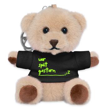 war spaet gestern - Teddy Schlüsselanhänger - Schwarz - Vorne