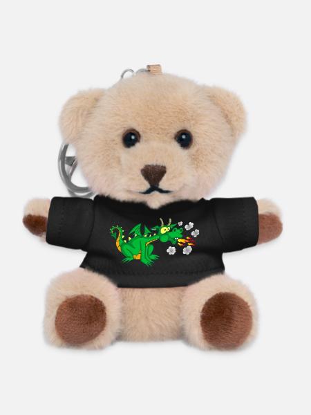 Der freundliche Drache - Teddy Schlüsselanhänger - Schwarz