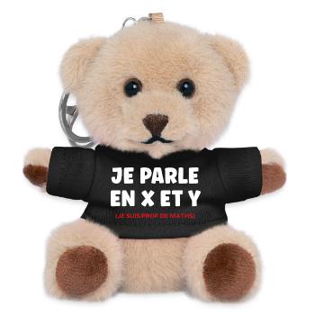 I Speak in X and Y — Math Teacher - Teddy Keyring - black - Front
