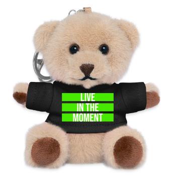Live In The Moment Achtsamkeit Präsenz Bewusstsein - Teddy Schlüsselanhänger - Schwarz - Vorne