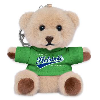 Ich habe mich in Helsinki verlaufen und es geliebt - Teddy Schlüsselanhänger - Grün - Vorne