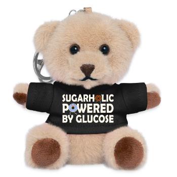 Sugarholic angetrieben von Glukose - Teddy Schlüsselanhänger - Schwarz - Vorne