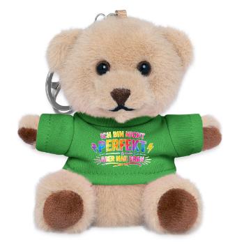 Ich bin nicht perfekt aber nah dran - Teddy Schlüsselanhänger - Grün - Vorne