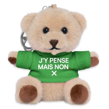 I'M THINKING ABOUT IT BUT NOT | Lazy humour - Teddy Keyring - green - Front