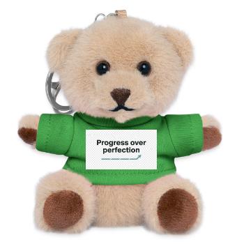 Typography_design_text_progress_over_perfectio - Porte-clés ourson - vert - Devant
