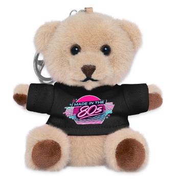 Made in den 80ern Neon Retro - Teddy Schlüsselanhänger - Schwarz - Vorne