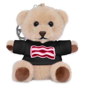 Bacon Bacon Food Funny Meat Foodie - Teddy Keyring - black - Front