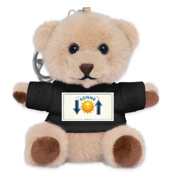 Minimalistische Balance: Sonne & Pfeile - Teddy Schlüsselanhänger - Schwarz - Vorne