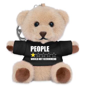 Man würde introvertierten Anti-Menschen nicht empf - Teddy Schlüsselanhänger - Schwarz - Vorne