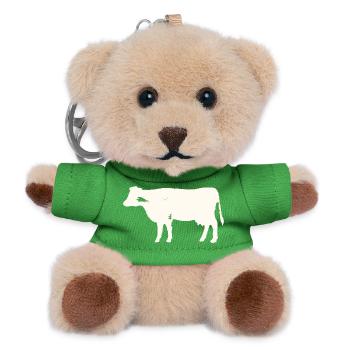 Cow - Vintage - Teddy Keyring - green - Front