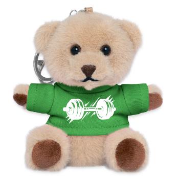 Barbell Symbol Dumbbells - Teddy Keyring - green - Front