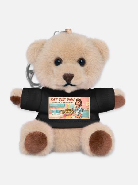 Eat the Rich – Retro-Satire - Teddy Schlüsselanhänger - Schwarz