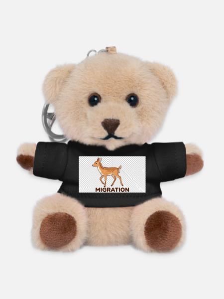 Migration deer illustration - Teddy Keyring - black