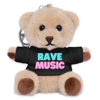 Rave Music Neon 3D - Teddy Keyring - black - Front