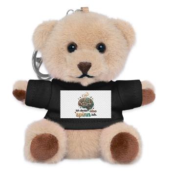 Ich denke also spinn ich Gehirnwerk - Teddy Schlüsselanhänger - Schwarz - Vorne