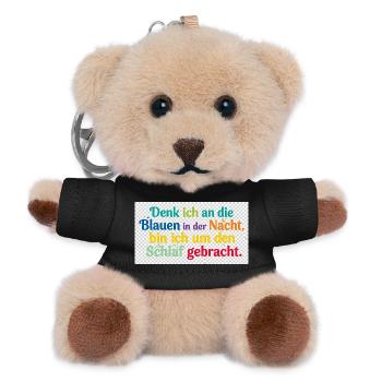 Bunte Nachtgedanken Schlafzitat - Teddy Schlüsselanhänger - Schwarz - Vorne
