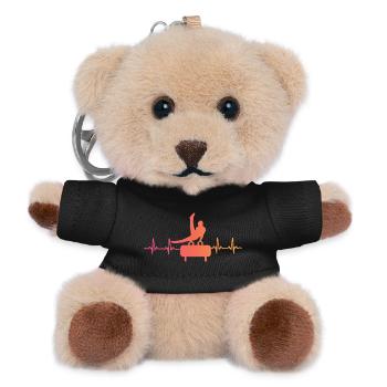 Gymnastik Sonnenuntergangs-Herzschlagturnerin - Teddy Schlüsselanhänger - Schwarz - Vorne