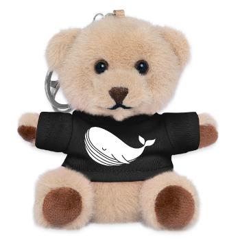 Wal Silhouette minimalistisches Meeresmotiv - Teddy Schlüsselanhänger - Schwarz - Vorne