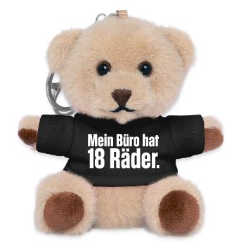 Mein Büro hat 18 Räder - LKW Fahrer, Fernfahrer - Teddy Schlüsselanhänger - Schwarz - Vorne