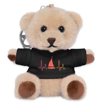 Sailing Boat Sunset Heartbeat Sailboat - Teddy Keyring - black - Front