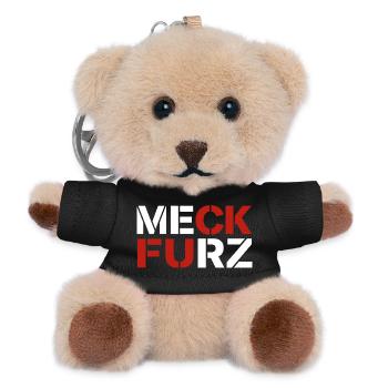  Meck Furz | Merz - nicht mein Kanzler - Teddy Schlüsselanhänger - Schwarz - Vorne