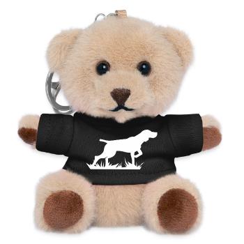 Laufender Hund im Gras - Teddy Schlüsselanhänger - Schwarz - Vorne
