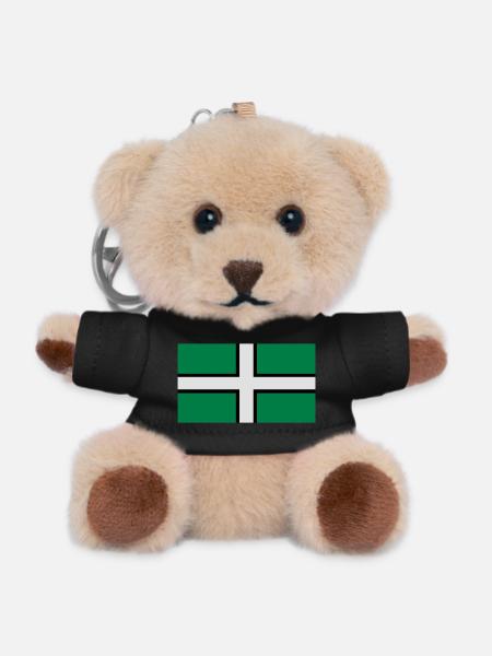 Saint Petroc's Flag - Flag of Devon - Teddy Keyring - black
