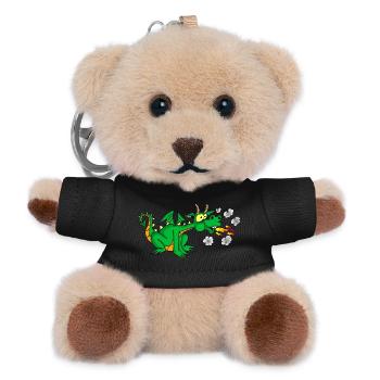 Grüner Drache - Teddy Schlüsselanhänger - Schwarz - Vorne
