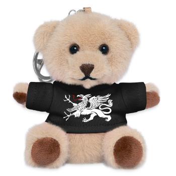 Rostocker Greif in Weiss mit roter Zunge - Teddy Schlüsselanhänger - Schwarz - Vorne
