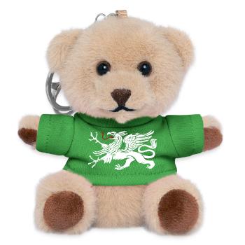 Rostock griffin in white with red tongue - Teddy Keyring - green - Front