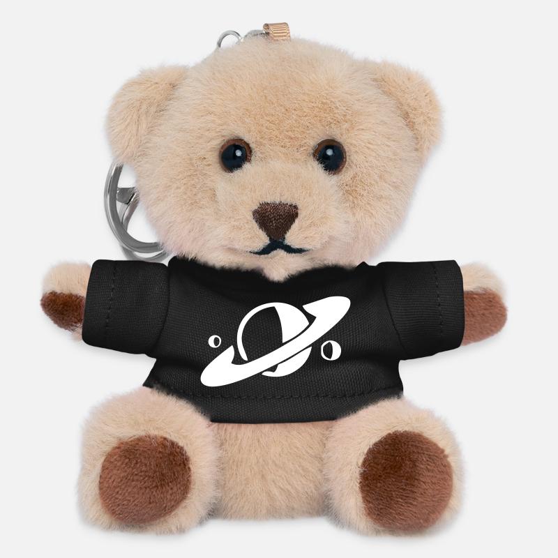 Saturn und seine Monde - Teddy Schlüsselanhänger - Schwarz