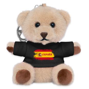 Spain Flag / Gift Madrid Barcelona - Teddy Keyring - black - Front