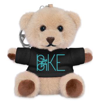 Teal Bicycle Lines Minimal Art - Teddy Keyring - black - Front