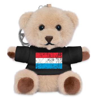 Luxembourg Luxemburg Luxembourg Fahne flag - Teddy Keyring - black - Front