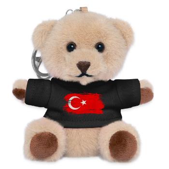 Turkey Flag / Gift Istanbul Izmir - Teddy Keyring - black - Front