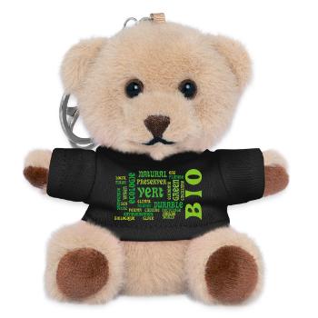 Bio and Ecology: green cloud of keywords - Teddy Keyring - black - Front