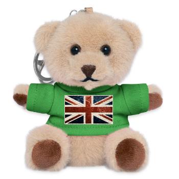 English Flag - Teddy Keyring - green - Front