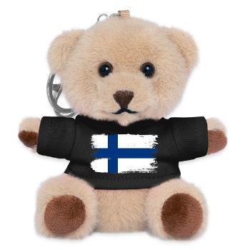 Coup de pinceau du drapeau finlandais - Porte-clés ourson - noir - Devant